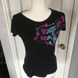Fox medium black t-shirt with colorful logo